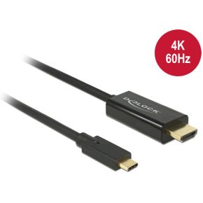 Delock 85290 Kabel USB Type-C male > HDMI male (DP Alt Mode) 4K 60 Hz 1 m zwart