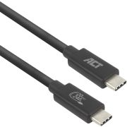 ACT AC7432 Thunderbolt 3 20Gbps 240W Alt-DP 2.00m Zwart USB-IF Gecertificeerd USB-C Kabel