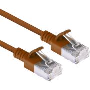ACT Bruine 0,15 meter LSZH U/FTP CAT6A datacenter slimline patchkabel snagless met RJ45 connectoren