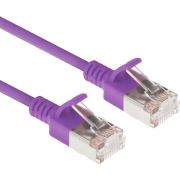 ACT Paarse 2 meter LSZH U/FTP CAT6A datacenter slimline patchkabel snagless met RJ45 connectoren
