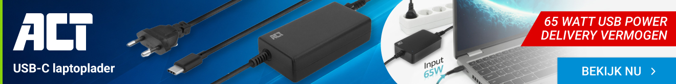 ACT USB-C laptoplader met Power Delivery profielen 65W