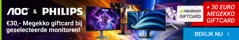AOC Philips 30 euro megekko giftcard op monitoren