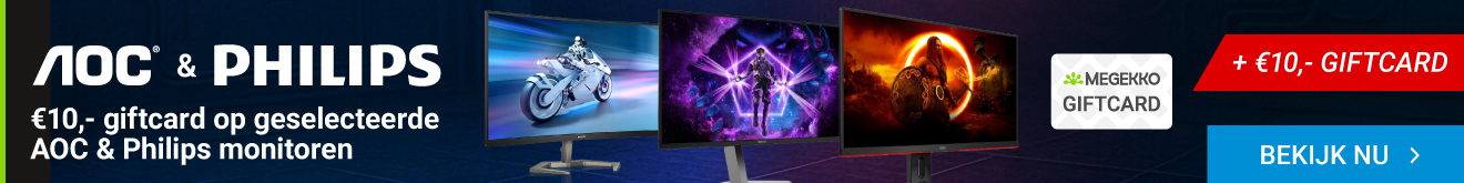 €10,- giftcard op geselecteerde AOC & Philips monitoren