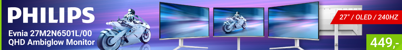 Philips Evnia 27M2N6501L/00 27" Quad HD 240Hz OLED Ambiglow monitor