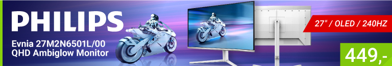 Philips Evnia 27M2N6501L/00 27" Quad HD 240Hz OLED Ambiglow monitor
