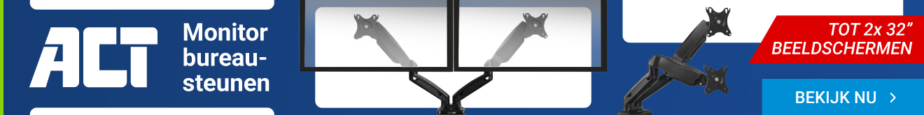 ACT Monitorarm max 32" office met gasveer, 2 schermen