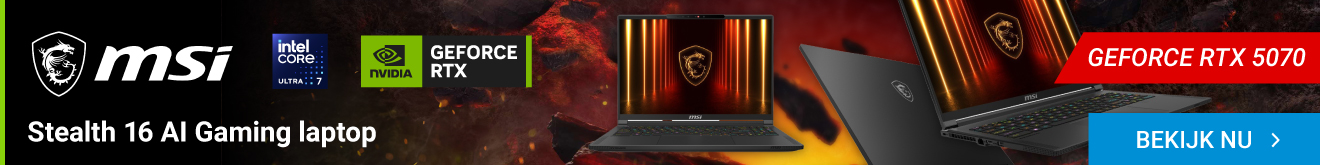 MSI Stealth 16 AI A2HWGG-029NL 16" Core Ultra 7 RTX 5070 Gaming laptop