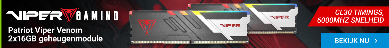 Patriot Memory Viper Venom RGB 2x16GB 6000Mhz PVVR532G600C30K geheugenmodule