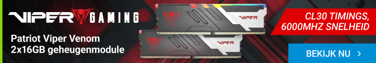 Patriot Memory Viper Venom RGB 2x16GB 6000Mhz PVVR532G600C30K geheugenmodule