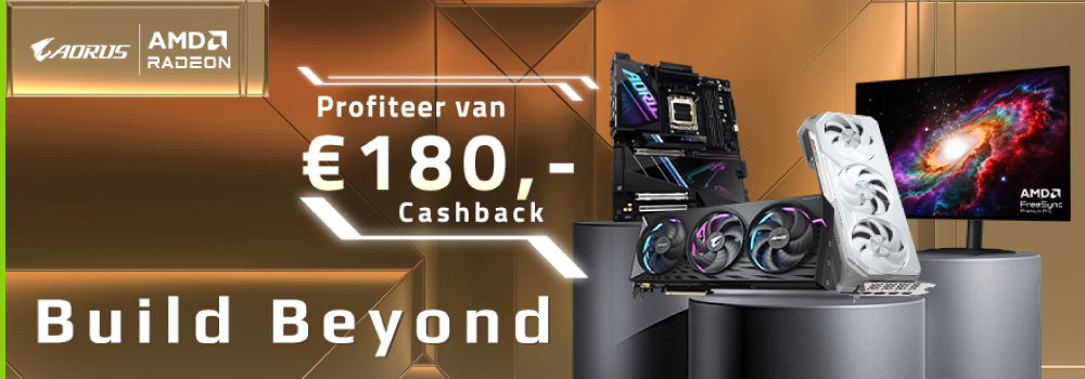 Ontvang bij aankoop van geselecteerde Gigabyte producten tot 180 euro cashback!