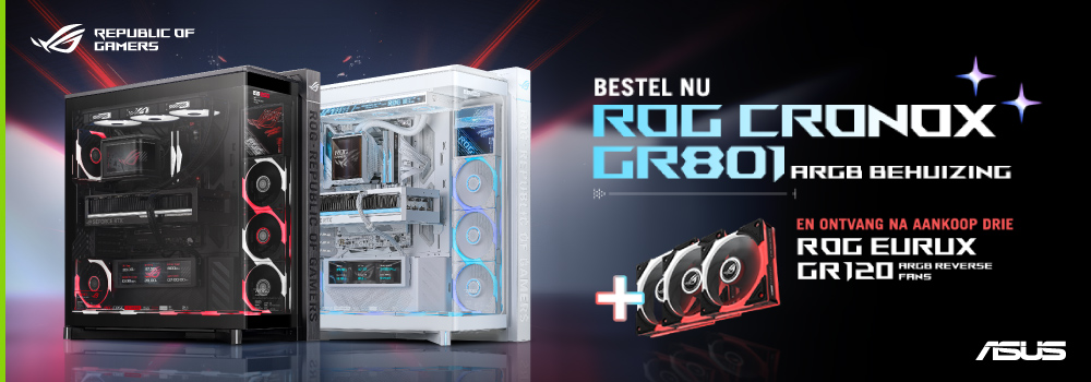 ASUS ROG CRONOX GR801 CURVE TG ARGB Black of White behuizing